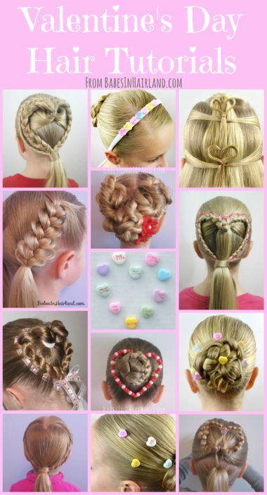 Looking for Valentine's Day hairstyle ideas? Look no further. We have fun accessory ideas and heart hairstyles for every level, so come check them out on BabesInHairland.com #hair #valentinesday #hearthair #candyhearts #hairstyles #braids #cutehairstyles #love