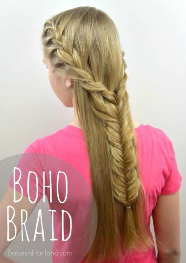 Boho Braid from BabesInHairland.com #braids #hair #boho #fishbonebraid #frenchbraid