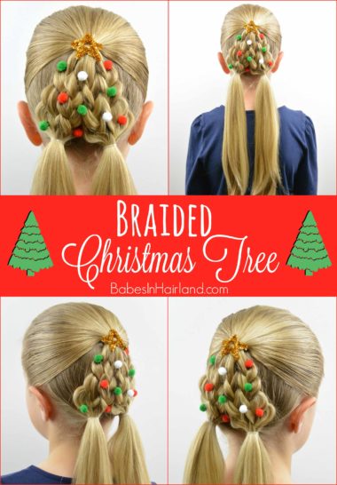 Braided Christmas Tree Hairstyle from BabesInHairland.com