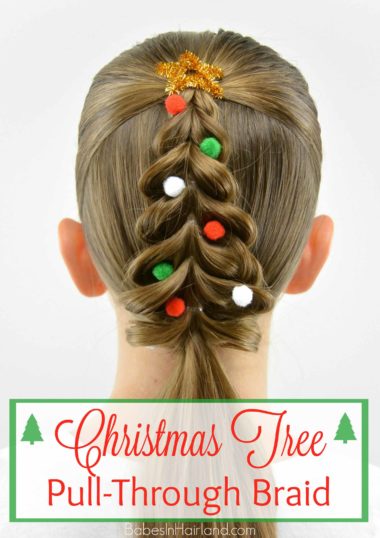 Christmas Tree Pull Through Braid from BabesInHairland.com #christmashair #hair #christmastree #christmas #hairstyle #braid