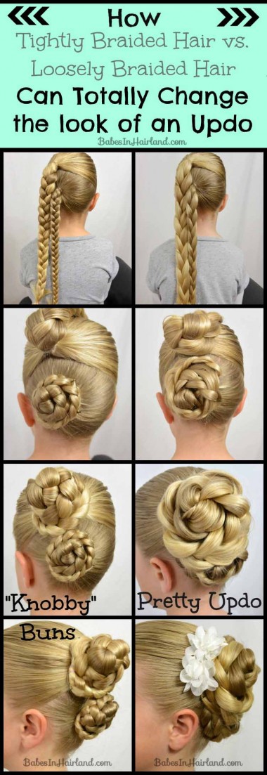 Tight vs. Loose Braid Updo from BabesInHairland.com