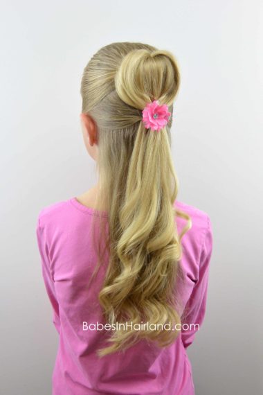 Half-Up 3D Heart Hairstyle from BabesInHairland.com #hair #heart #valentinesday #hairstyle