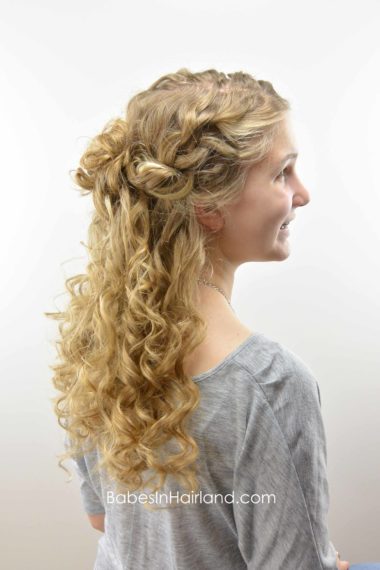 Half-Up Style for Curly Hair from BabesInHairland.com #curls #curlformers #hair #hairstyle #frenchbraid