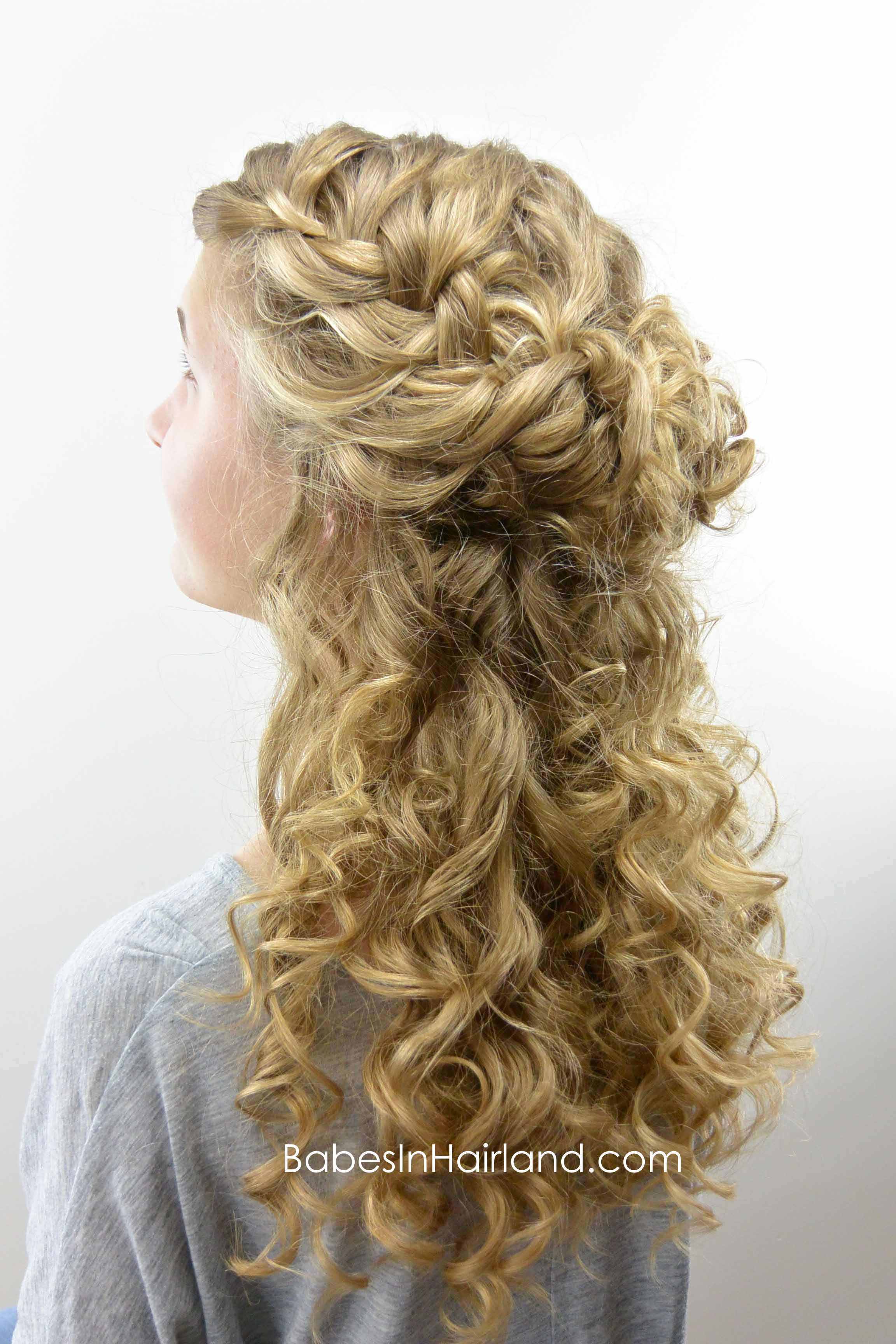 Half updo shop curly hair