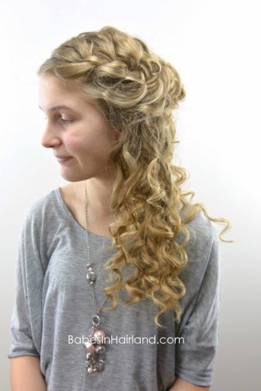 Half-Up Style for Curly Hair from BabesInHairland.com #curls #curlformers #hair #hairstyle #frenchbraid