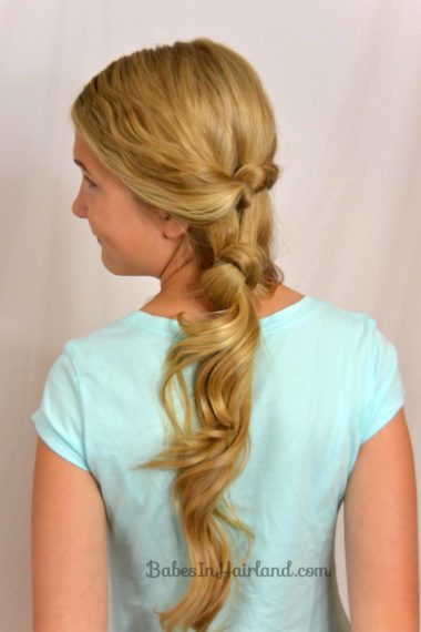 Side Swept Double Knot Hairstyle from BabesInHairland.com
