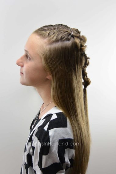 French Braids & Spiral Staircase Pullback from BabesInHairland.com #hair, #hairstyle #frenchbraids #spiralstaircase