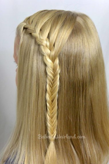 Lace Braid into a Fishbone Braid from BabesInHairland.com