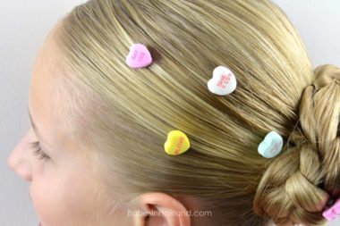 Candy Heart Hair Pins for Valentine's Day from BabesInHairland.com #valentinesday #hearts #hair #accessories