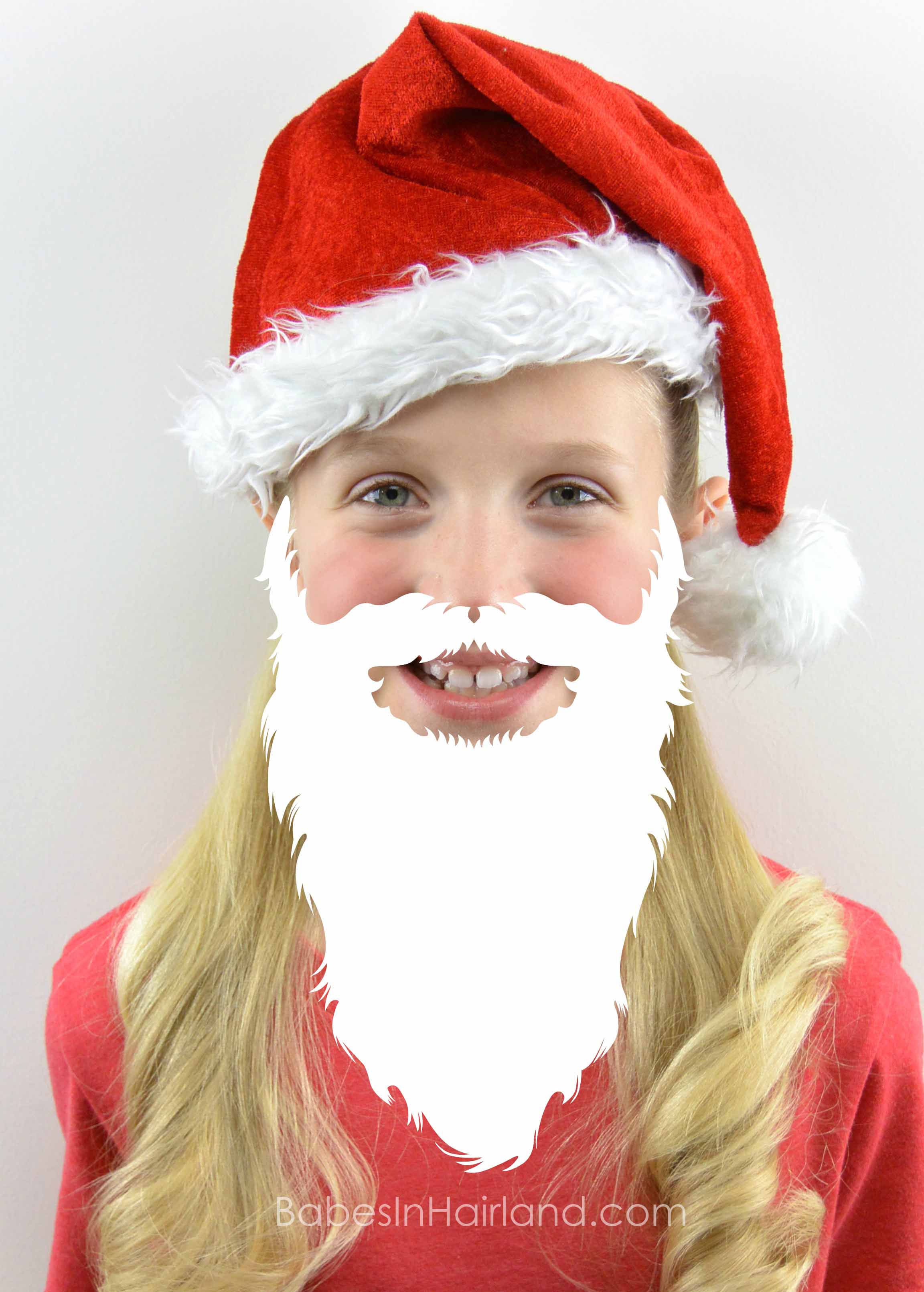 Long Christmas Hair w/ Santa Hat (Brown)