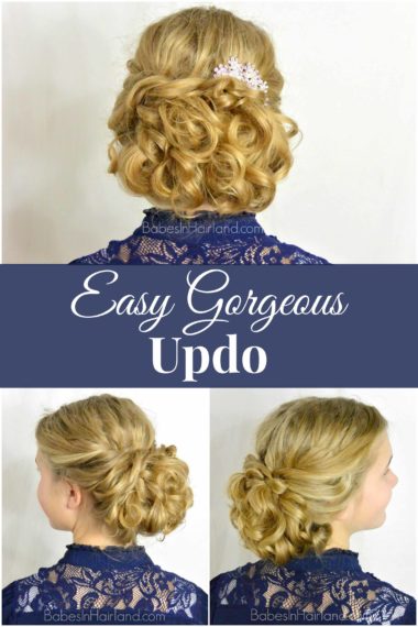 Easy Gorgeous Updo from BabesInHairland.com #updo #hairstyle #curls #braids