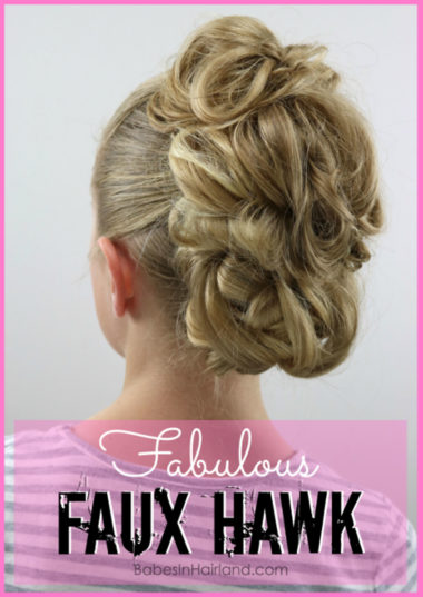 This easy and fabulous faux hawk will have you turning heads and getting compliments on your hairstyle non-stop.  Try it today from BabesInHairland.com #hair #hairstyle #fauxhawk #updo #fohawk #beauty #cutehairstyle