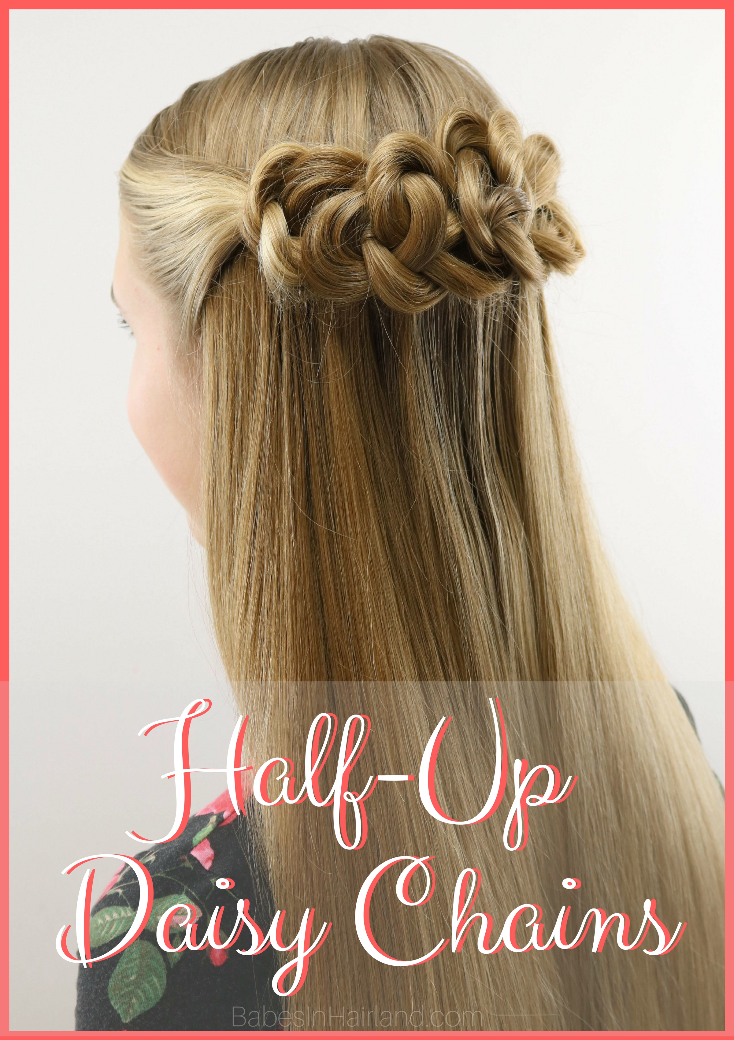 Half Up Daisy Chains Hairstyle Easy Elegant Prom or Wedding