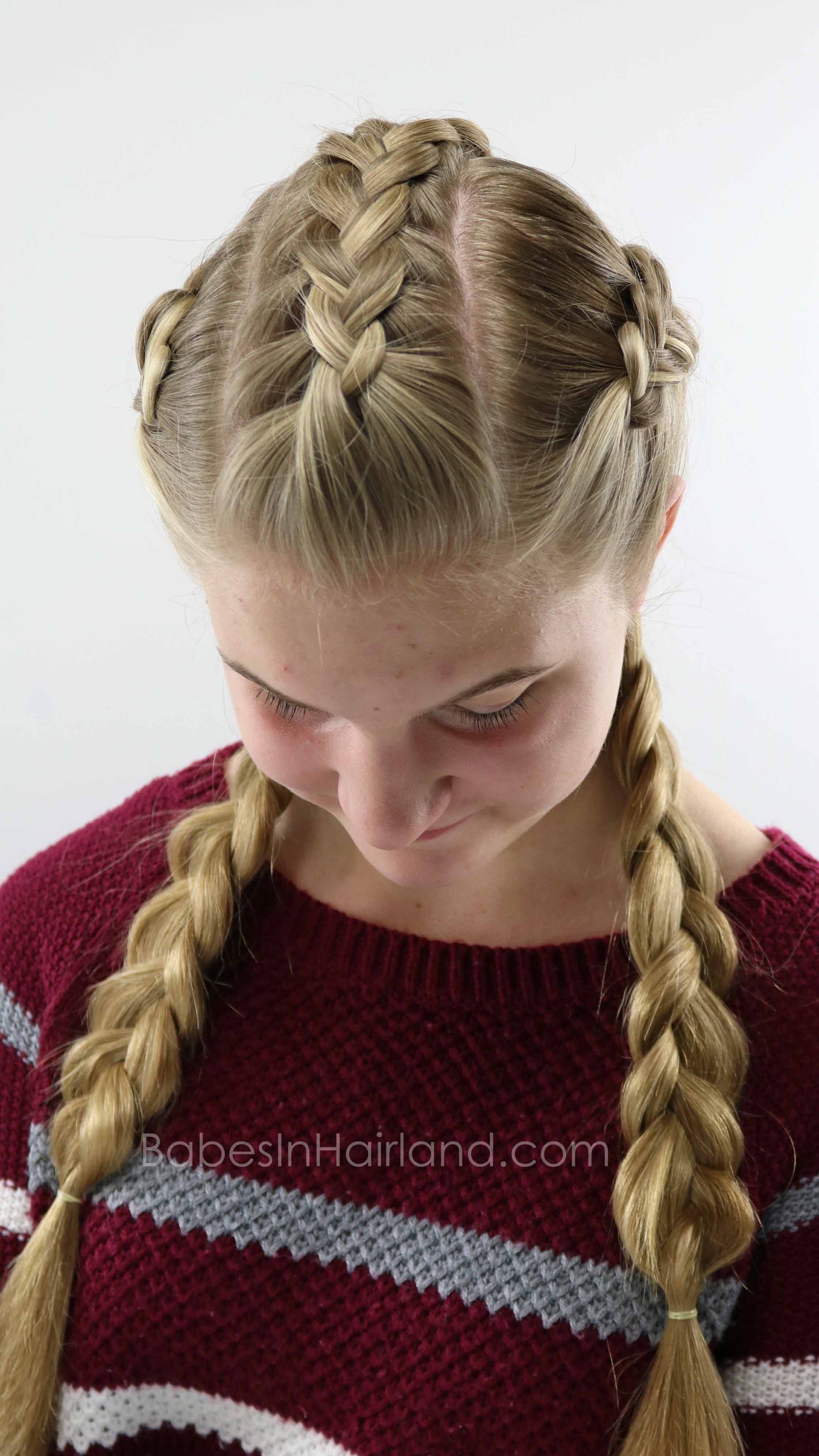 Triple Double Dutch Braids Hairstyle Beautiful School