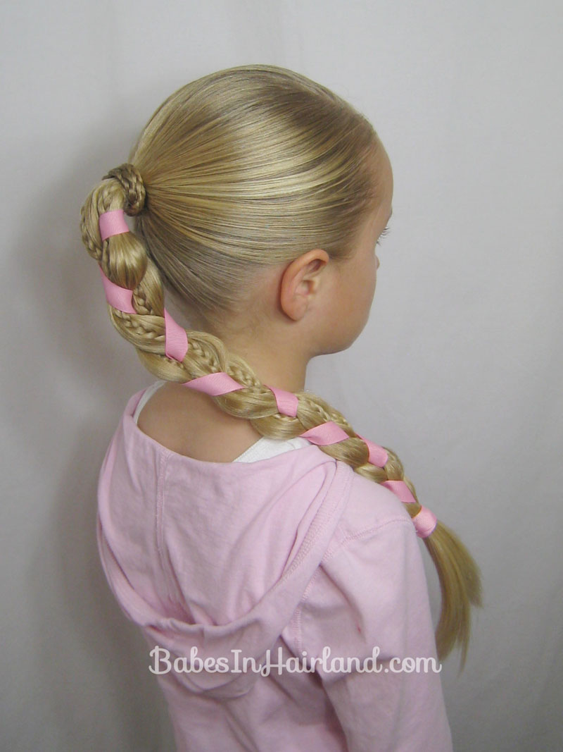 ribbon braided into hair