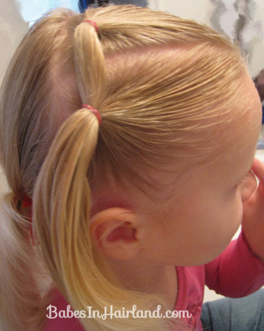 Toddler Version of Row of Fancy Ponytails (3)