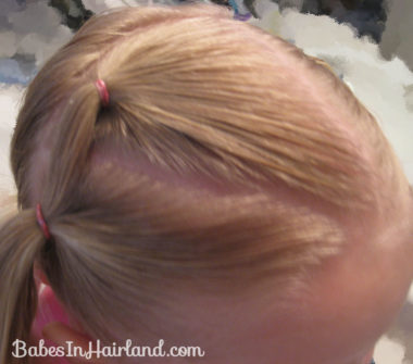 Toddler Version of Row of Fancy Ponytails (4)