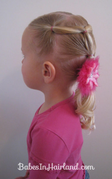 Toddler Version of Row of Fancy Ponytails (10)
