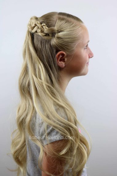Half-Up Knotted Pullback from BabesInHairland.com #hair #knots #curls #hairstyle