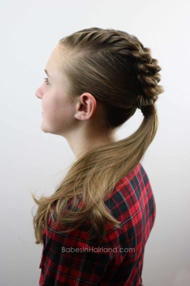 French Twists into a Ponytail from BabesInHairland.com #twists #hair #ponytail #hairstyle #frenchtwists