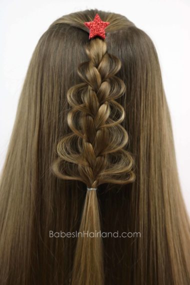 Christmas Tree Loop Braid from BabesInHairland.com | Christmas | hair | Braid | Christmas Tree | Hairstyle