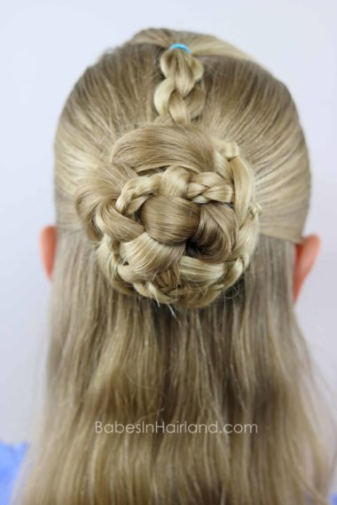 Love 4 strand braids? Try this beautiful Half-Up Braids & Bun hairstyle for a hot summer day. BabesInHairland.com | 4 strand braids | bun | updo | half-up| hair | hairstyle
