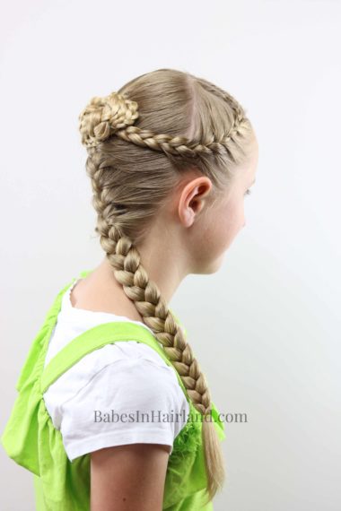 Perfect for hot or cold temps, this French Braids & Knotted Bun hairstyle is perfect for keeping your hair contained. BabesInHairland.com | braids | hair