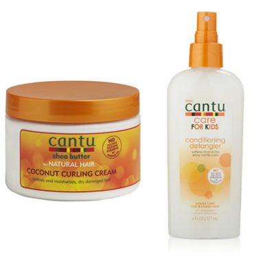 Cantu Care for Kids Curling Custard & Conditioning Detangler are wonderful for girls with curls. BabesInHairland.com