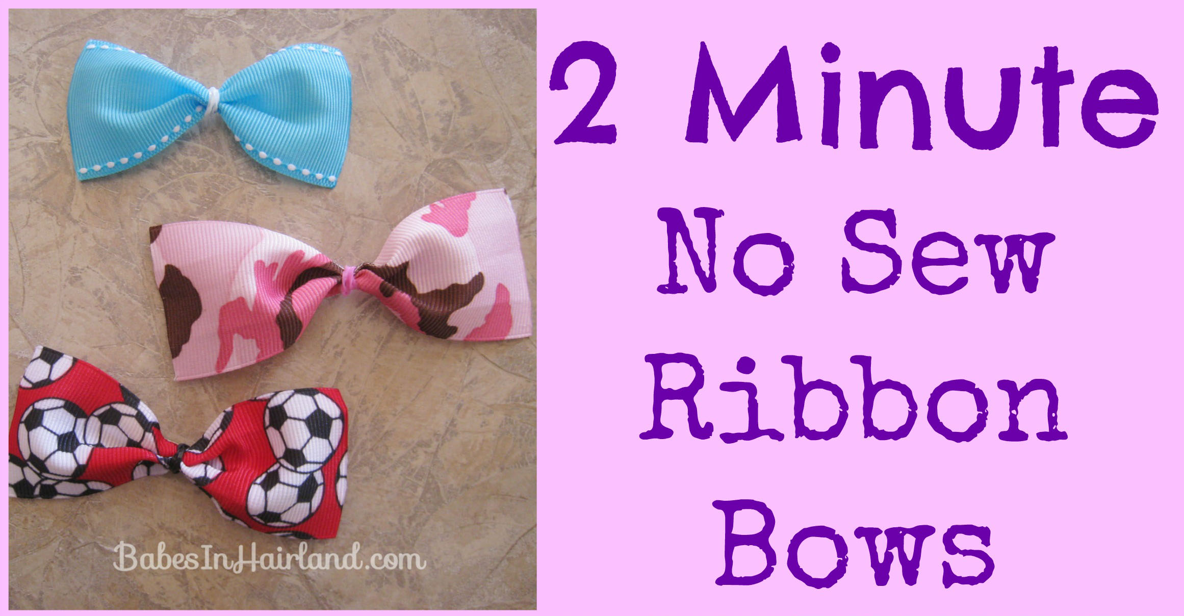 2 Minute No Sew Ribbon Bows - Babes In Hairland