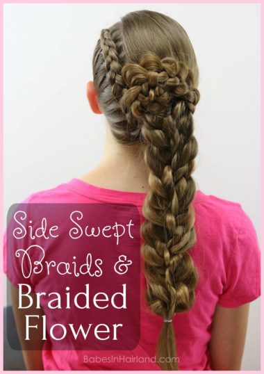 Get an edgy as well as elegant look with this Side Swept Braids and Braided Flower hairstyle from BabesInHairland.com | hair | braids | French braid | braid