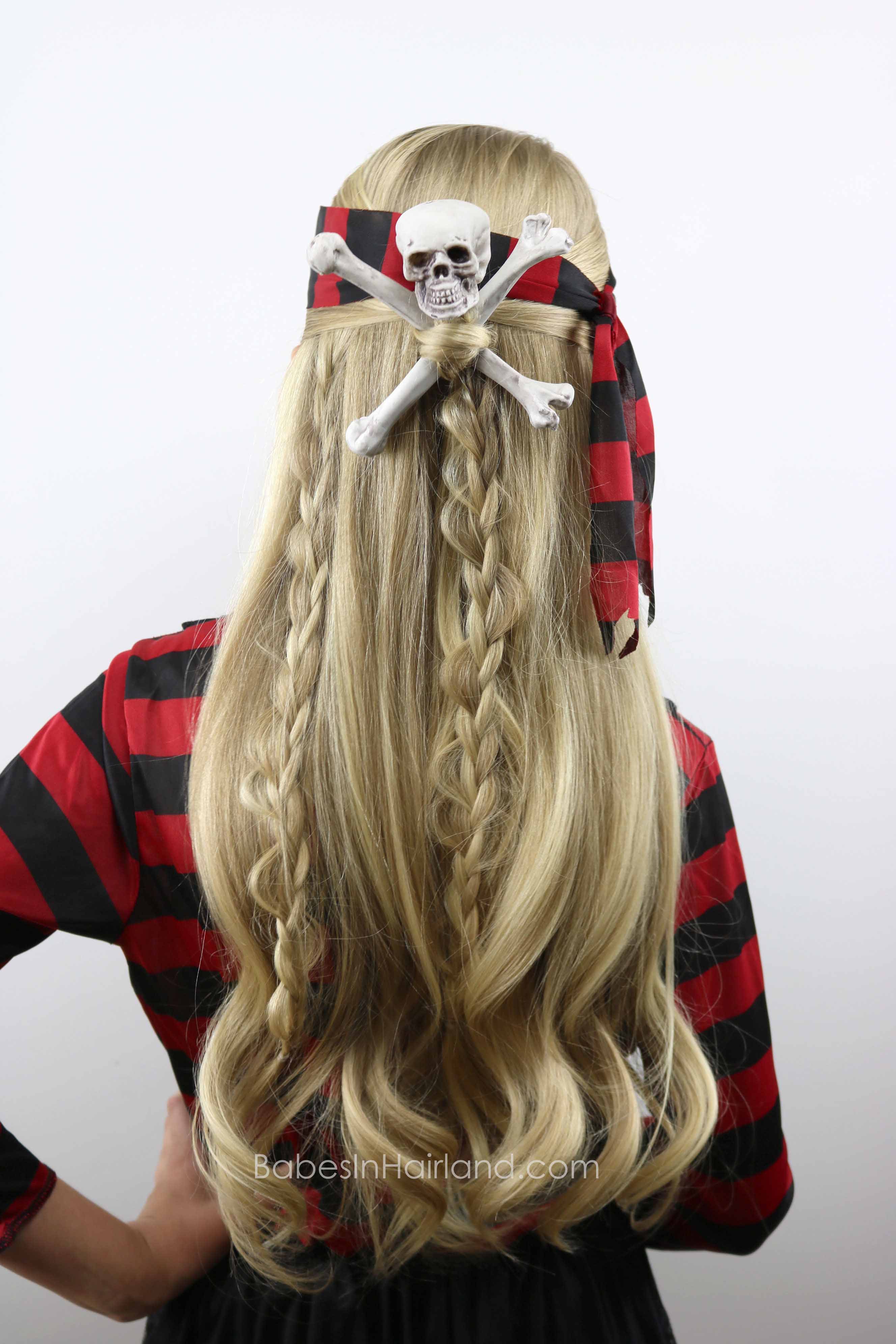 Skull & Crossbones Pirate Hair | Halloween Hairstyle - Babes In Hairland