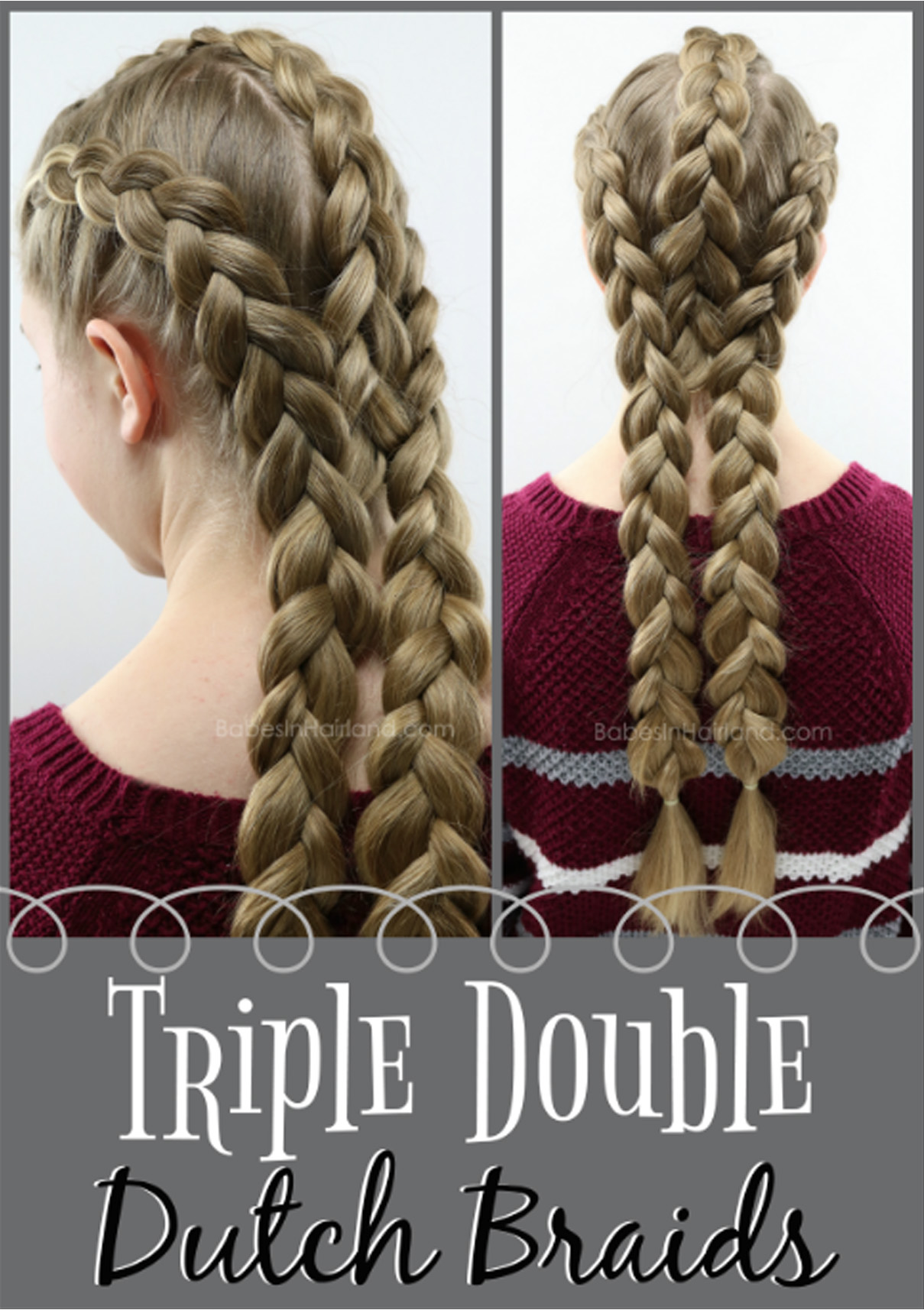 Triple Double Dutch Braids Hairstyle | Beautiful School & Sports Hairstyle