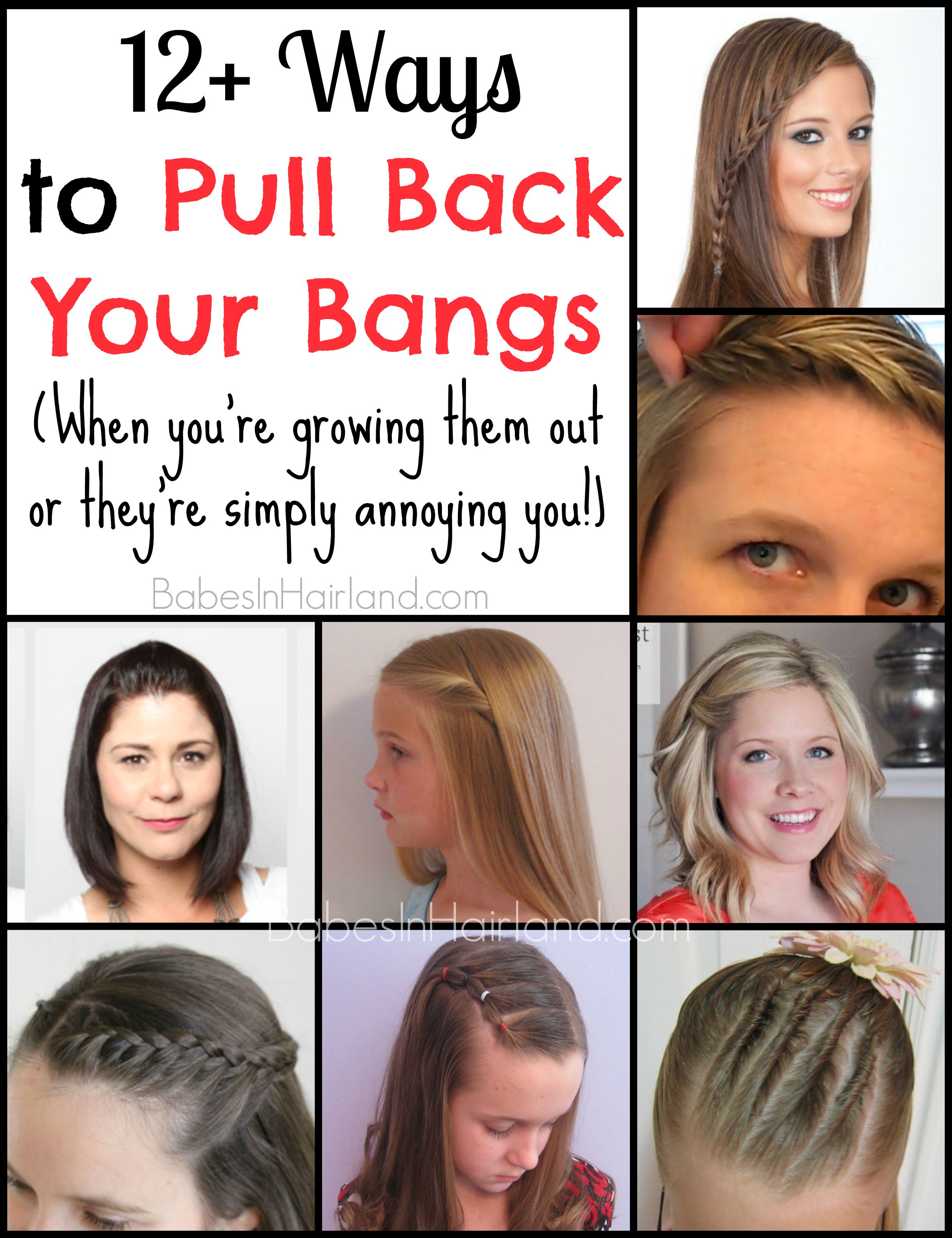 12+ Ways to Pull Back Your Bangs - Babes In Hairland