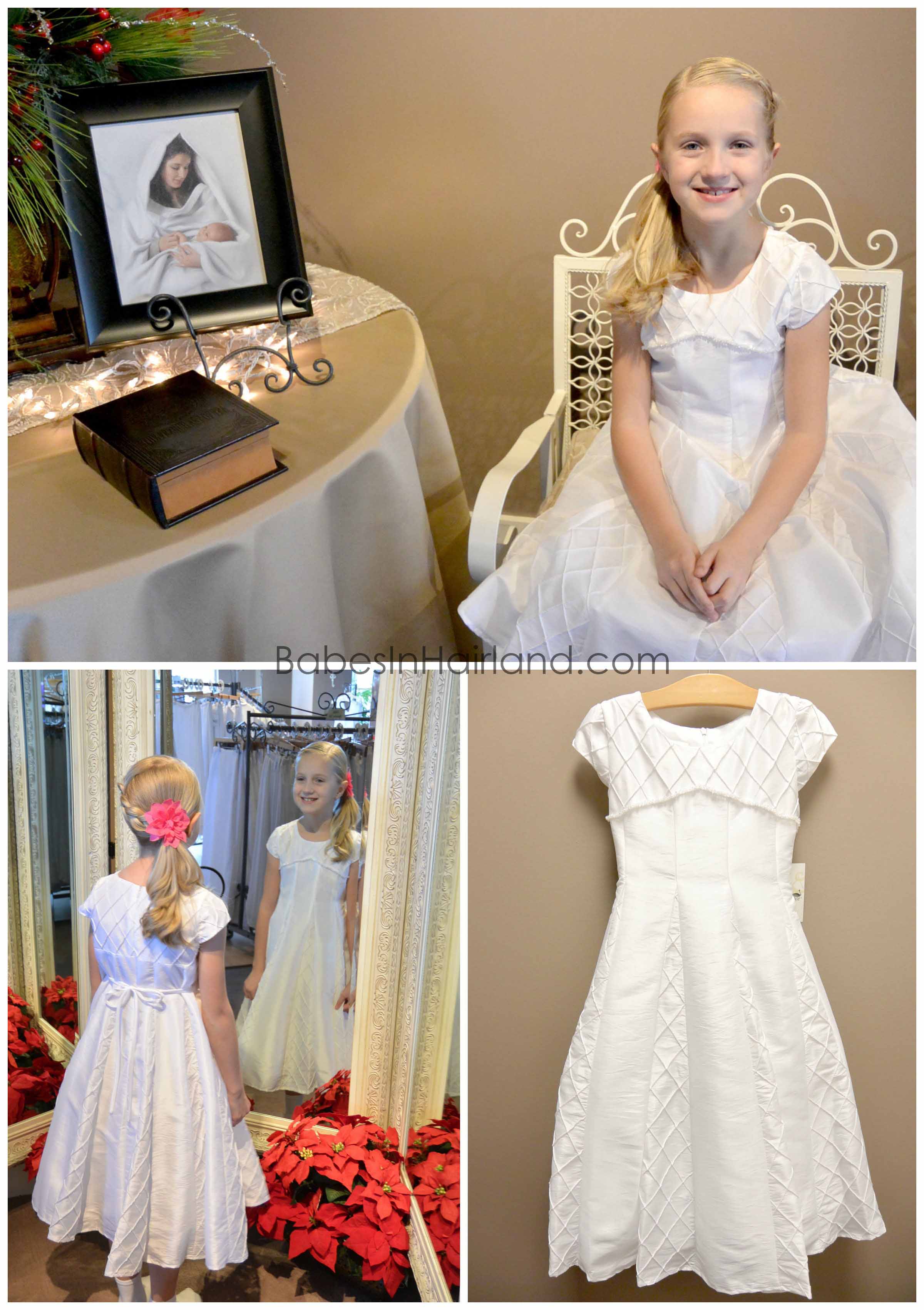 White baptism dress store lds