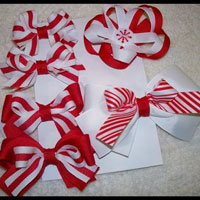 Candy Cane Striped Bows (2) Candy Cane Striped Bows (2)
