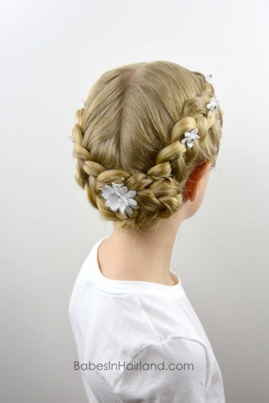 Dutch Braided Baptism Hairstyle from BabesInHairland.com #baptism #lds #mormon #braids #dutchbraids #hair