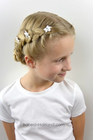 Dutch Braided Baptism Hairstyle from BabesInHairland.com #baptism #lds #mormon #braids #dutchbraids #hair