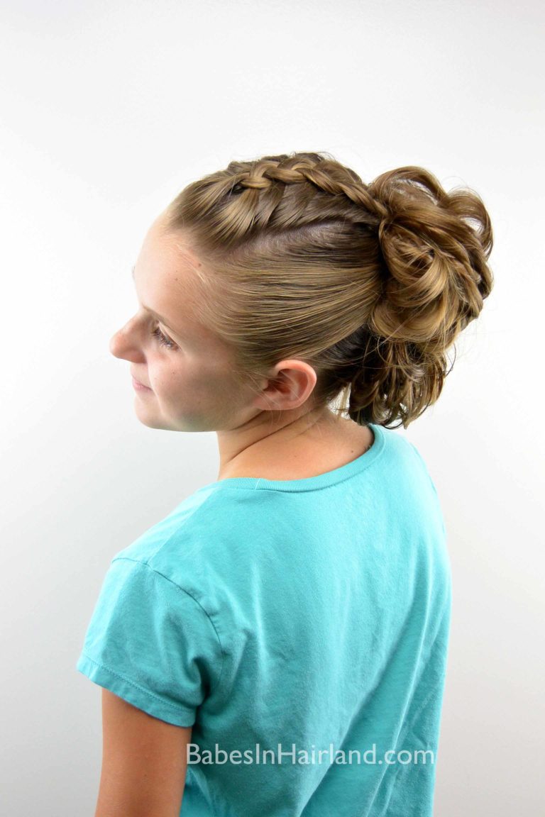 Dutch Braid Messy Bun Fauxhawk - Babes In Hairland