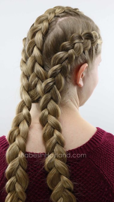 Love Dutch Braids? Mix things up a little with this beautiful Triple Double Dutch Braids hairstyle from BabesInHairland.com #hair #hairstyle #braids #dutchbraids #frenchbraids #diy #beauty
