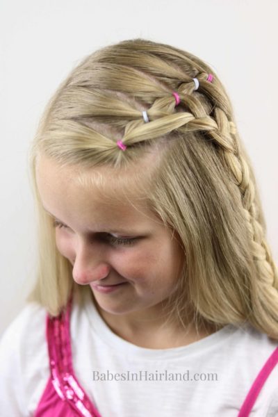 Feathered Ponies and 5 Strand Braid Hairstyle for Girls