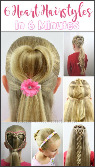 Looking for some cute Valentine's Day Heart Hairstyles? Check out 6 of them in 6 minutes and you will have love in your hair in no time! BabesInHairland.com #hair #valentinesday #hearthair #heart #love #hairstyles #braids #video