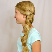 Side Swept Double Knots Hairstyle
