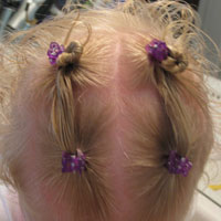 Ponies into Baby Buns -Twists Hairstyle