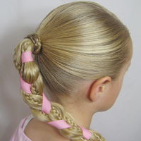 Braids and Ribbon Hairstyle